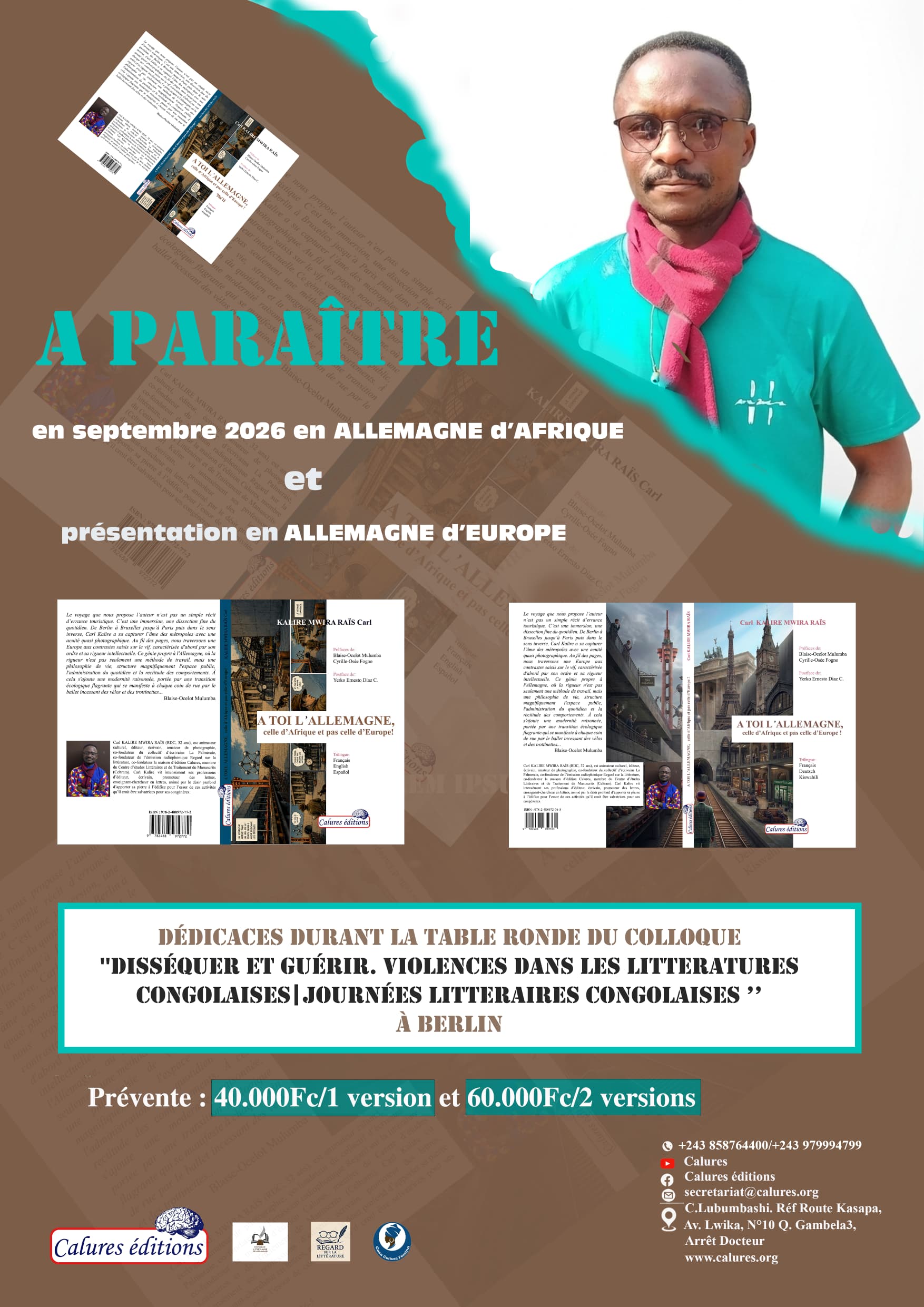 Parution de l'ouvrage de Carl Kalire "A toi l'Allemagne, celle d'Afrique et pas celle d'Europe"