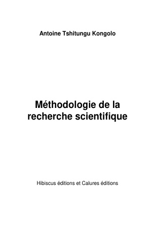 Méthodologie de la recherche scientifique   antoine tshitungu kongolo copie