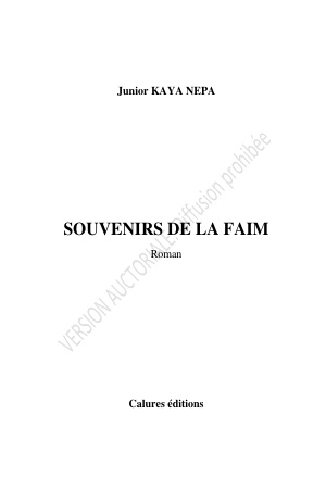 V.a   souvenirs de la faim    junior kaya nepa