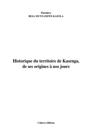 Historique du territoire de Kasenga